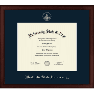 Westfield State University Diploma Frame, Document Size 11" x 9"