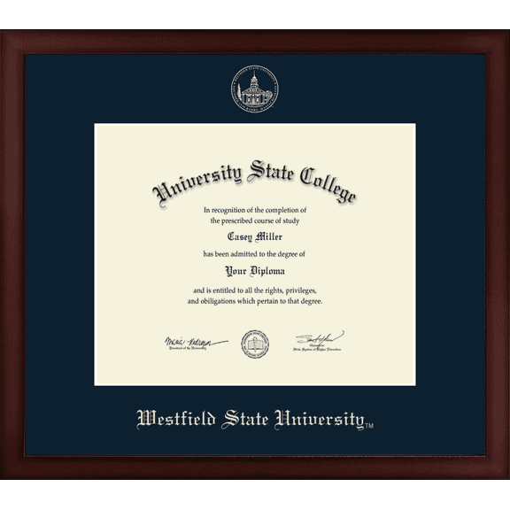 Westfield State University Diploma Frame, Document Size 11" x 9"