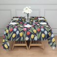 thumbnail image 3 of Pioneer Flower Floral Print Pattern Square Tablecloth, Waterproof Wipeable Spillproof Washable Table Cover for Home Kitchen Party Decor, 60"x60", 3 of 6