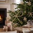 thumbnail image 2 of Christmas Bow Ornaments Christmas Metal Bow Ornaments for Christmas Tree Xmas Tree Hanging Decor, 2 of 8