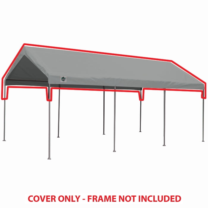 King Canopy 10 ft x 20 ft Silver Drawstring Carport Canopy ...