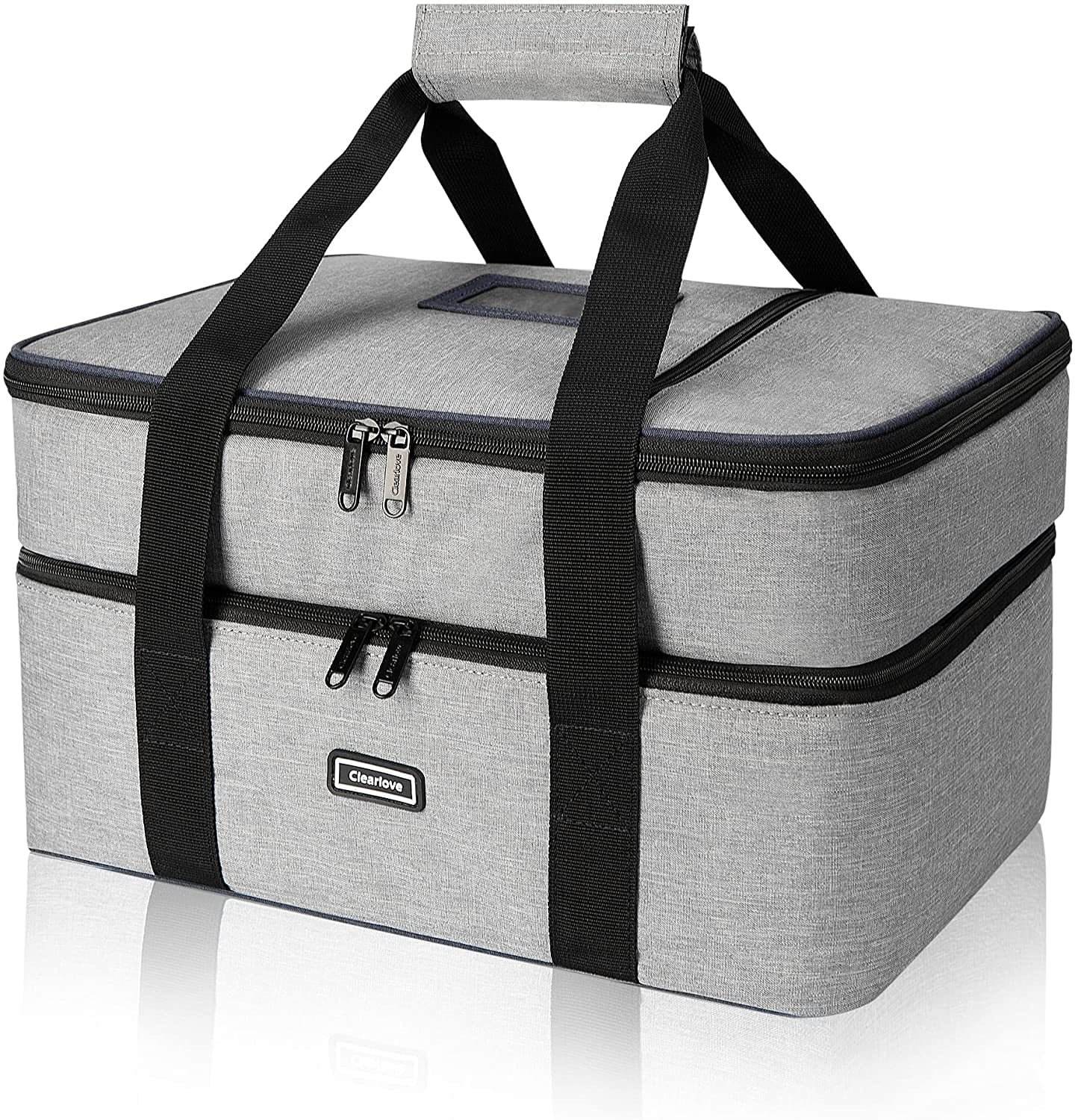 Double Decker Casserole Carrier Insulated for Hot Food Expandable