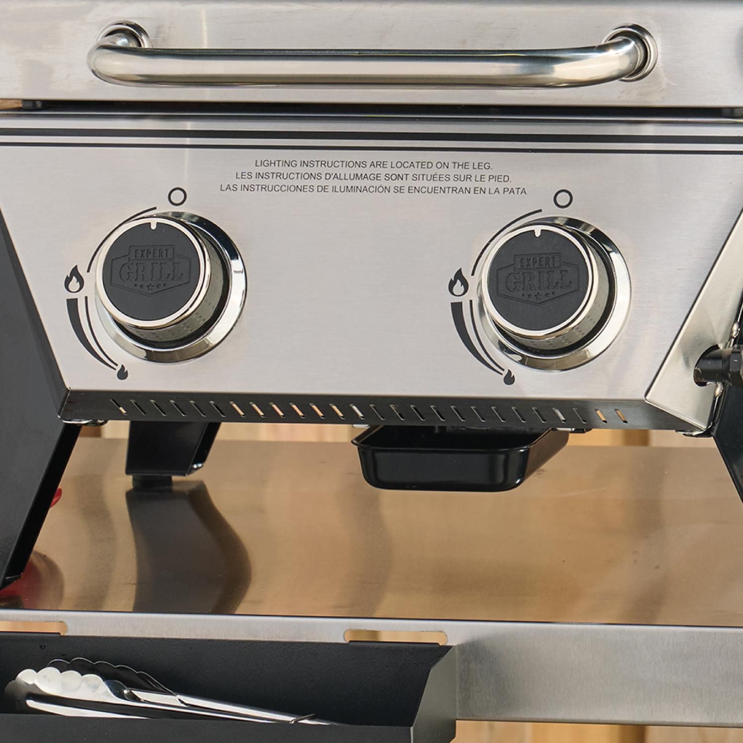 Gril à Gaz de Table 2 Brûleurs, Acier Inoxydable Expert Grill