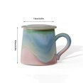 thumbnail image 2 of Taza pequeña de cerámica rosa y verde con tapa, juego de 1 taza de café de 325 ml for parejas y familias., 2 of 6