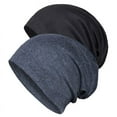 thumbnail image 4 of Bonnet en Coton Slouchy Hip-Hop Doux Léger Bonnet de Course Bonnet Nain Adulte Bonnet de Chimiothérapie pour Hommes Femmes Bonnet de Sommeil Hip-Hop Extensible Rouge, 4 of 6