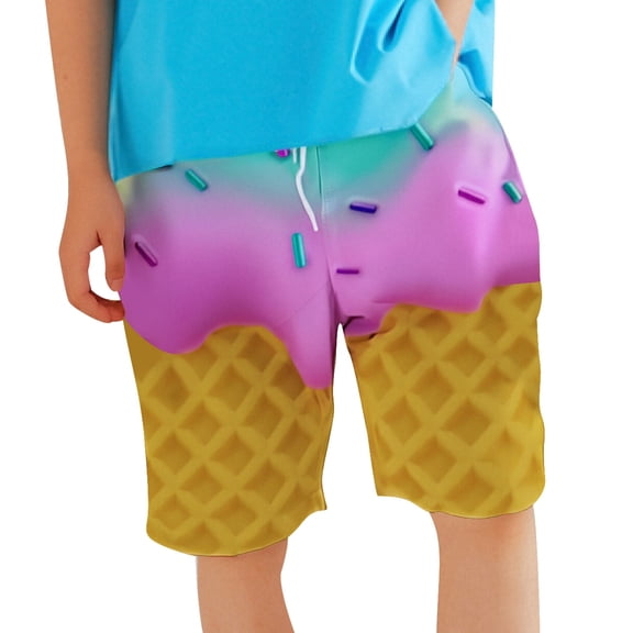 Gaexia Boys Toddler Youth Swim Shorts with Adjustable Waistband Comfortable Summer Beach Pool Printed Trunks for Kids Quick Drying Lightweight Soft Elastic Multicolor