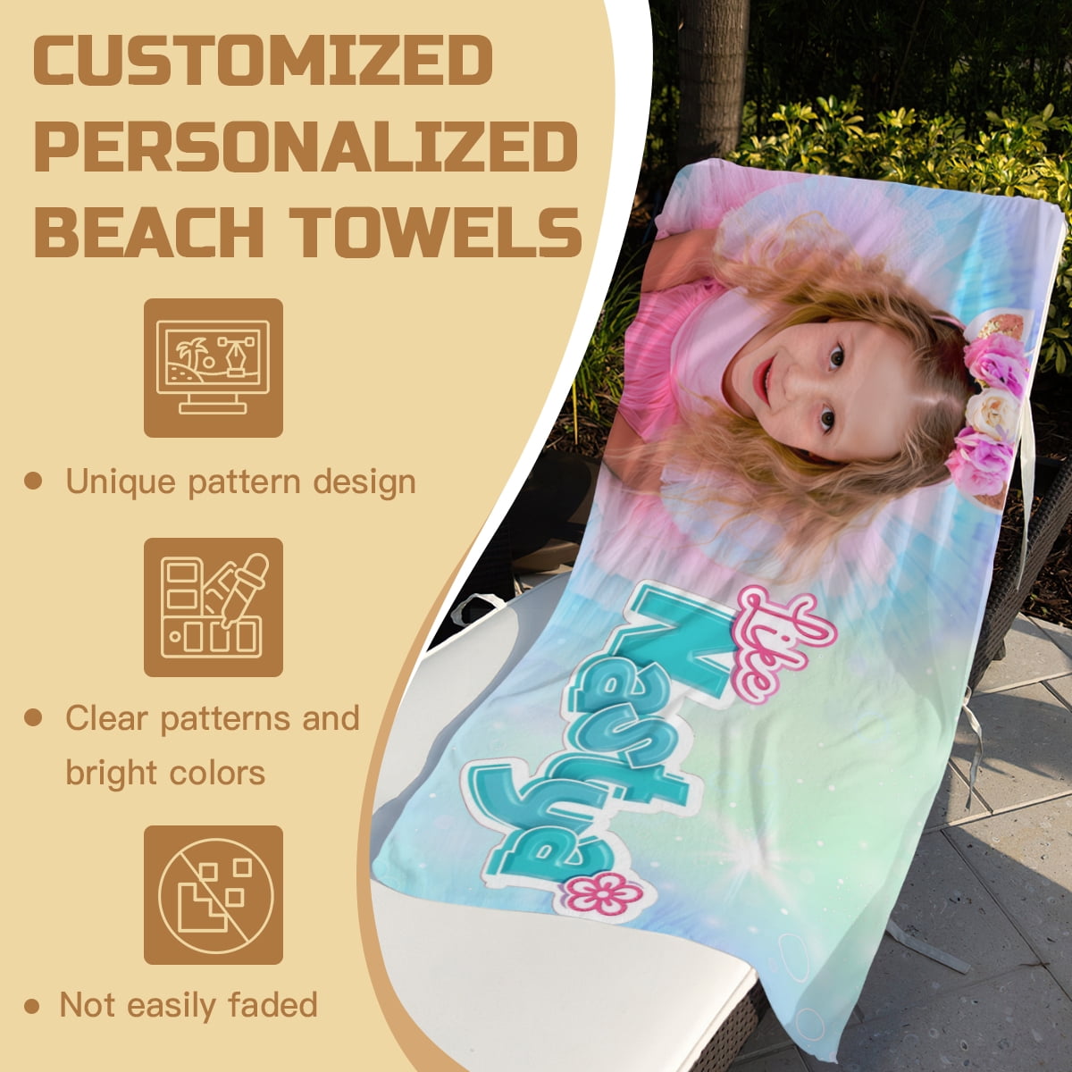 Like Nastya Beach Towel 30"x60"for Girls Boys Teenager Quick Drying Microfiber Birthday Gift
