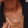 thumbnail image 3 of Hot Fashion Unisex Snake Chain Women Necklace Choker Stainless Steel Herringbone Gold Color Chain Necklace For Women Jewelry, 3 of 5