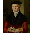thumbnail image 2 of Georg Pencz 15x18 Gold Ornate Wood Frame and Double Matted Museum Art Print Titled - Portrait of a Girl (1547), 2 of 4