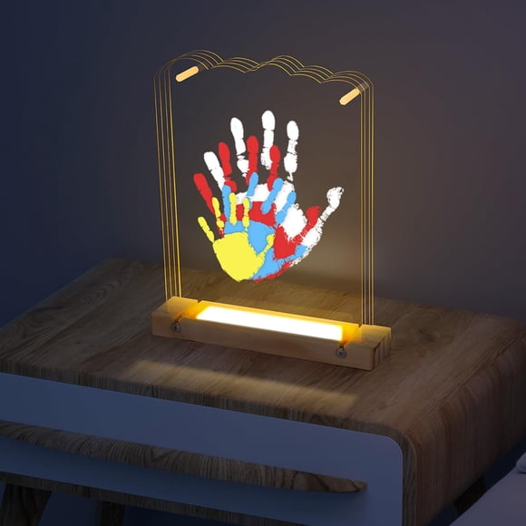 Kit Familiar de Huellas en Madera con Luz Nocturna Bixinyo
