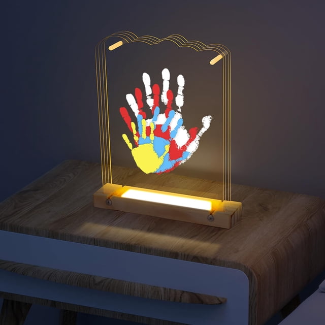 Kit Familiar de Huellas en Madera con Luz Nocturna Bixinyo