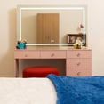 thumbnail image 2 of Boahaus Ivy Vanity Set with LED Mirror, Bluetooth Speakers, and Extra Storage in Pink, 2 of 9