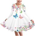 thumbnail image 2 of LOVZFMLL Robe de Noël Imprimée à Manches Longues Extensible Ligne A Robe de Récital Scolaire Robe à Manches Longues Col Rond, 2 of 3