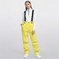thumbnail image 2 of Dmsael Snow Pants for Kids Girls Snow Bibs Waterproof Insulated Ski Pants Kids Adjustable Strap Snowboard Overalls Multi Pockets Winter Snowsuit M,Yellow, 2 of 6