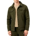 thumbnail image 1 of Ceisia Men's casual solid color fleece lapel zipper jacket pocket Gift long sleeve outerwear, 1 of 3