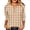 Khaki, variant on 3/4 Sleeve Tops for Women Gingham Check Button Front Relaxed Fit Casual Blouse for Fall (Orange, S)