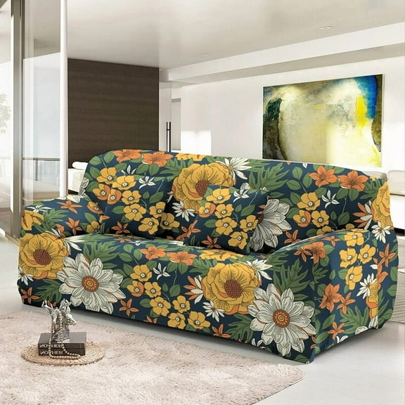 Trendy Flowers Sofa Covers For Living Room Sectional Corner Floral 1/2/3/4 Seater Couch Cover Washable Elastic L Shape Slipcover