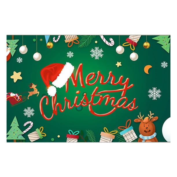 Feliz Navidad Decoración para puerta de garaje Fondo Árbol de Navidad Divertido Papá Noel Chimenea interior Invierno Hogar Año Fiesta navideña Pancarta Cubierta