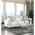 thumbnail image 2 of Furniture of America Malden Contemporary Chenille Nailhead Sofa in Ivory, 2 of 8