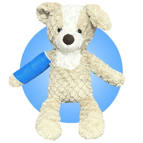 Broken Arm Gift for Kids - Broken Leg Gift for Kids - 14" Stuffed Puppy Dog - Choose Your Cast Location!