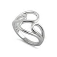 thumbnail image 1 of 925 Sterling Silver Oxidized Platinum Plated Pattern Swirl Stackable Women Ring, 1 of 2