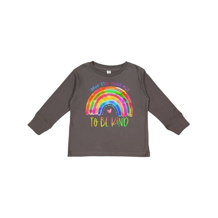 

Inktastic Have the Courage to Be Kind Watercolor Rainbow Gift Toddler Boy or Toddler Girl Long Sleeve T-Shirt