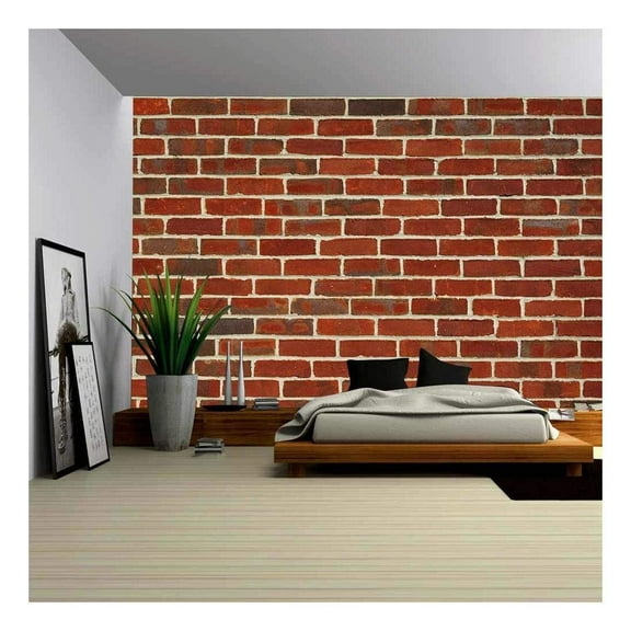 wall26 - Brick Wall Background - Removable Wall Mural | Self-Adhesive Large Wallpaper - 66x96 inches