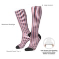 thumbnail image 5 of Knee High Socks for Women Red White And Blue Striped Long Tube Sock Uniform Socks, 5 of 7