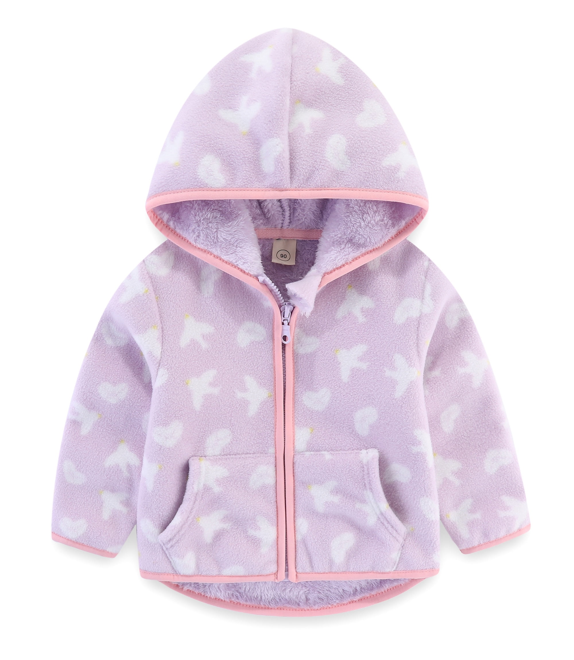 Toddler Fleece Jacket Winter Warm Coats with Hooded for Baby Boys Girls