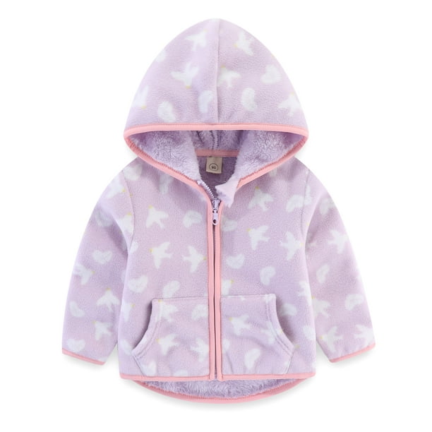 Toddler Fleece Jacket Winter Warm Coats with Hooded for Baby Boys Girls