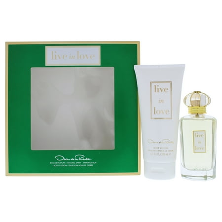 Two Edp Spray - Live In Love by Oscar De La Renta for Women - 2 Pc Gift Set 3.4oz EDP Spray, 6.7oz Body Lotion
