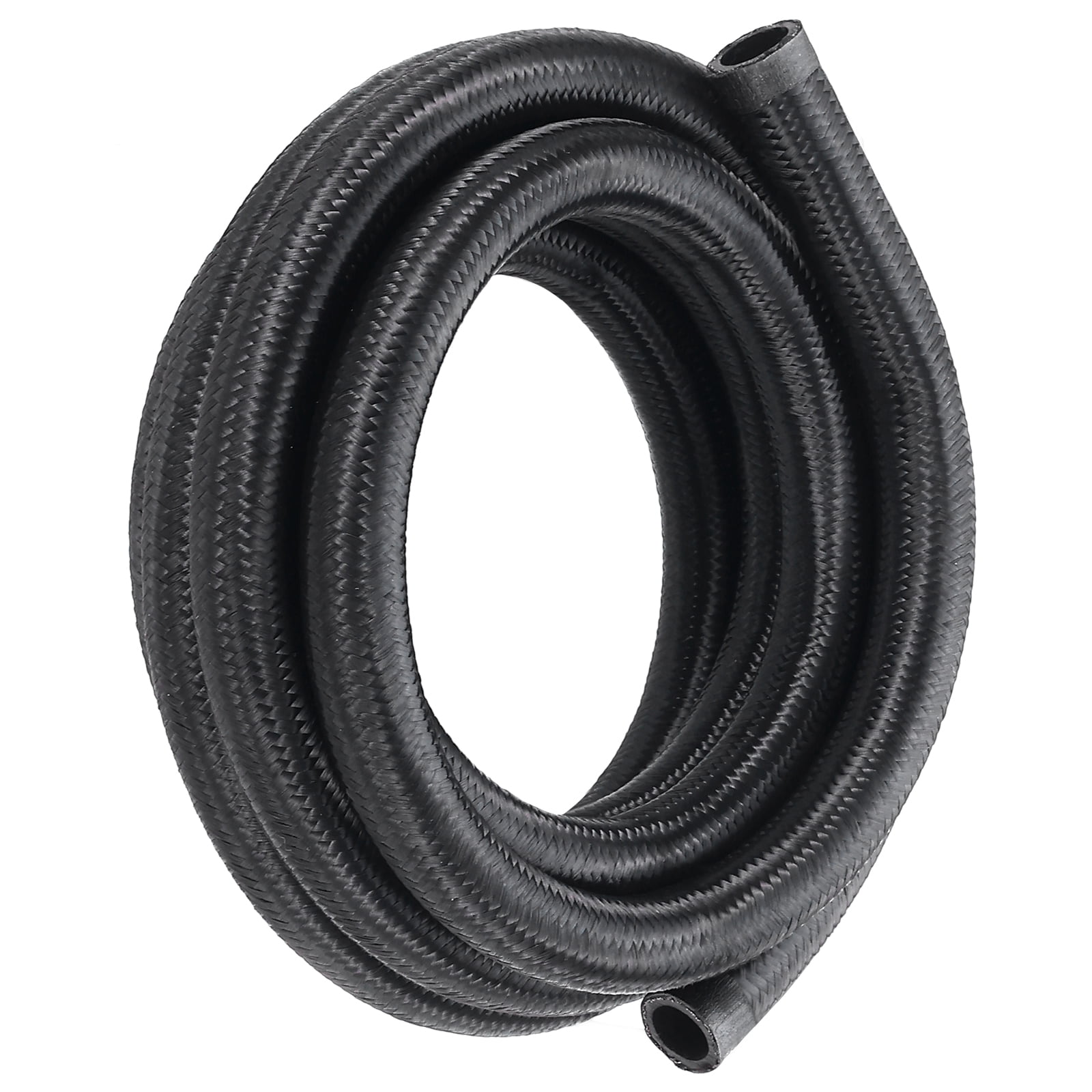 KFFKFF 10AN Fuel Hose Bundle, 10 FT Long, 0.55" Nylon & Stainless Steel Braided Line for Oil/Gas/Diesel, Includes 7 PCS Swivel Adapter Fittings, Black