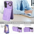 thumbnail image 6 of TECH CIRCLE For Galaxy A13 4G Wallet Case with Card Holder, Thin Slim PU Leather Finger Ring Kickstand Shockproof Protective Magnetic Women Men Phone Cover for Samsung Galaxy A13 4G 6.6" 2022,Purple, 6 of 8