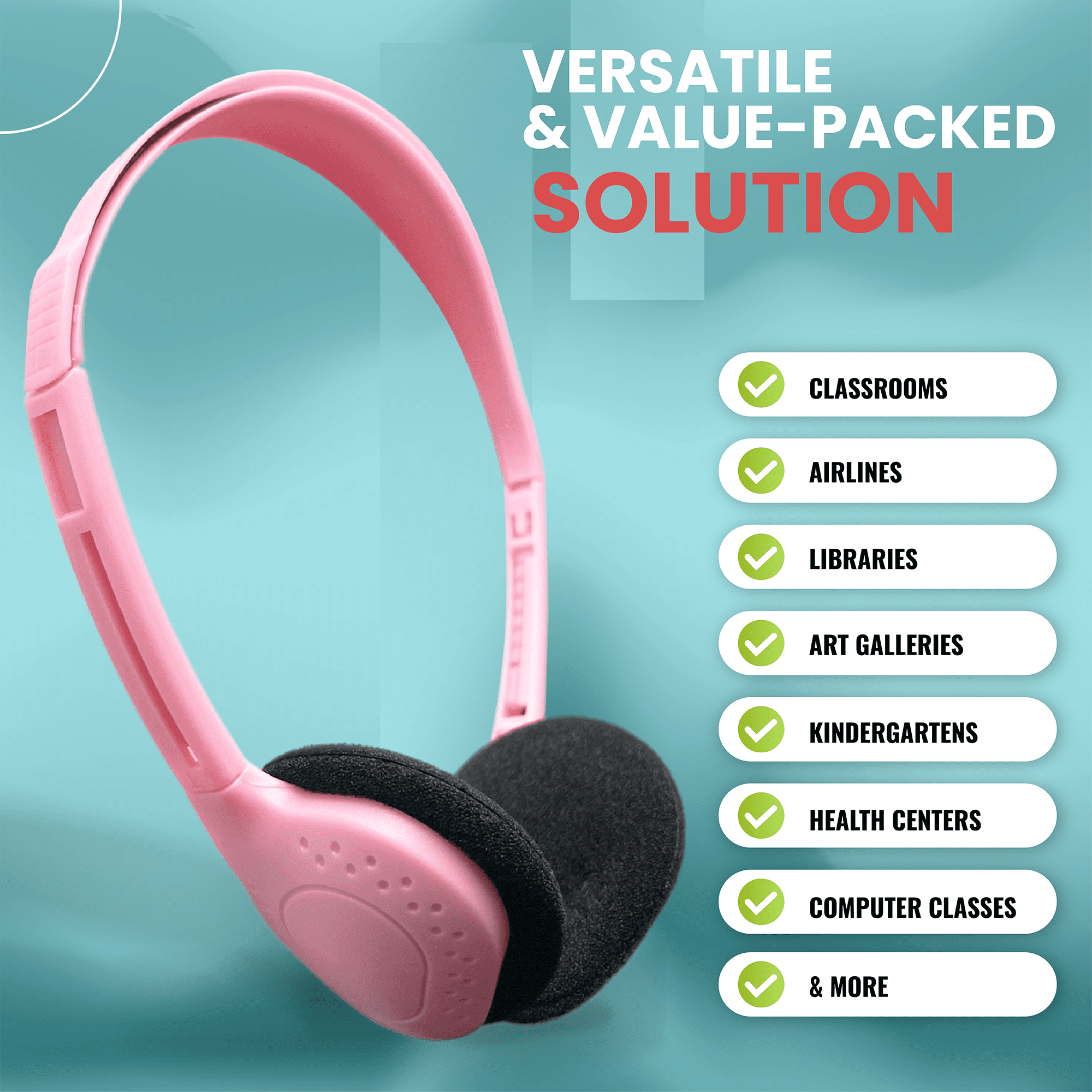 Bulktech Wired On-Ear Headphones with 2.5mm Connector, Bulk Wholesale, 10 Pack, Assorted Colors