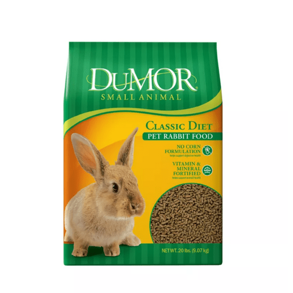 DuMOR Classic Diet Pelleted Corn-Free Pet Rabbit Food, 20 lb. Bag