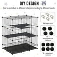 thumbnail image 4 of Pawhut DIY Pet Playpen Wire Rabbit Cage for Kitten, Chinchillas, & Small Animals with 6 Independent Trays, Black, 4 of 8
