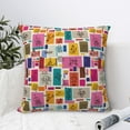 thumbnail image 4 of Yiaed Cute Doodles Print Pillow Covers Super Soft Decorative Square Throw Pillow Covers Case Cushion Covers for Sofa Couch Bedroom Car Decor（No pillow core）-18"x18", 4 of 7