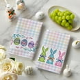 thumbnail image 5 of Sm:)e Colorful Stripe Rabbit Bunny Eggs Easter Kitchen Towels Dish Towels, 18x26 Inch Hand Towels Set of 2, 5 of 6