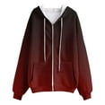 thumbnail image 5 of Sgkm Womens Zip up Hoodies Sports Casual Blouses Pocket Womens Halloween Sweatshirt Brick Red XL, 5 of 6