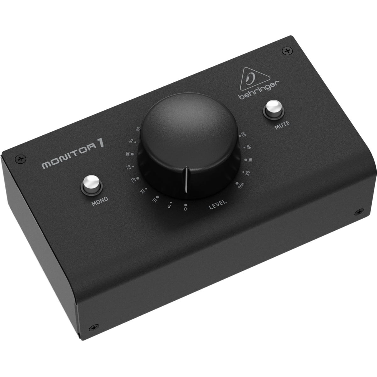 Behringer MONITOR1 Premium Passive Stereo Monitor and Volume Controller - Bundle With 10' 8mm XLR Microphone Cable, 6' Cable with 3.5mm TRS to 3.5mm TRS Connector, Microfiber Cloth