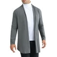 thumbnail image 4 of INSPIRE CHIC Men's Jackets Cardigan Shawl Lapel Long Sleeve Regular Fit Open Front Top 2XL Gray, 4 of 5