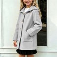 thumbnail image 4 of Mnyotv Little Girls Hooded Trench Coats Fall Winter Outwear Jackets Button Down Long Sleeve Overcoat with Pockets Size 8-9 Years, 4 of 6