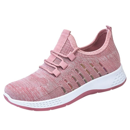 

HGWXX7 Sneaker For Women Ladies Mesh Fabric Breathable Sport Shoes Sneakers Running Shoes For Women Pink 40