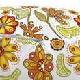 thumbnail image 3 of Floral Pouf Cover with Zipper, Graphical Colorful Flowers in Cartoon Style, Soft Decorative Fabric Unstuffed Case, 30" W X 17.3" L, Mustard Vermilion White, by Ambesonne, 3 of 5