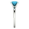 thumbnail image 3 of Solitaire Engagement Ring for Women - 2ct Simulated Turquoise in 18K White Gold Promise Ring, 3 of 6