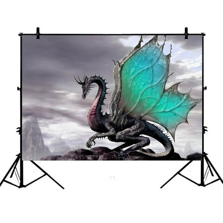 - GCKG 7x5ft Ancient Dragon Pattern Polyester Photography Backdrop Studio Photo Props Background