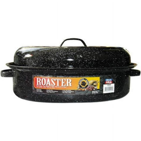 0508-2 15 in. Black Covered Oval Roaster, Pack Of 2