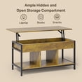 thumbnail image 3 of Coffee Table for Living Room, Lofka Lift Top Wooden Table with 3 Storage Shelves and Hidden Compartment, Perfect for Apartment and Small Spaces, Rustic Brown, 3 of 5
