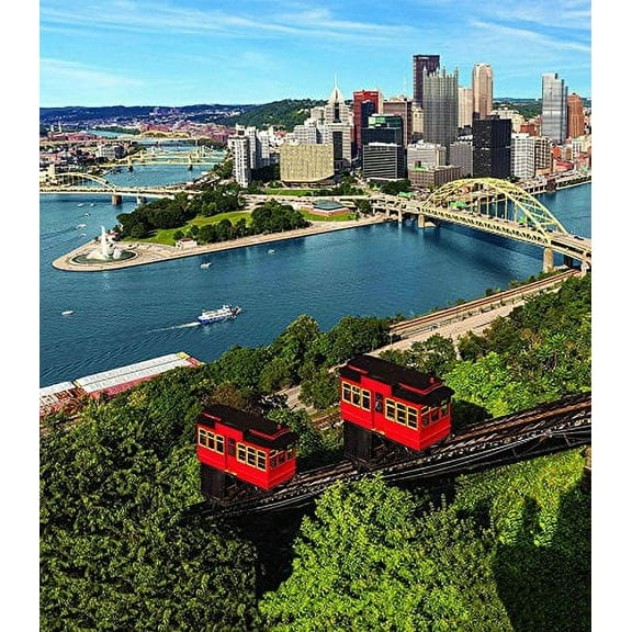 City of Pittsburgh Incline Skyline Fleece Throw Blanket 50" x 60"