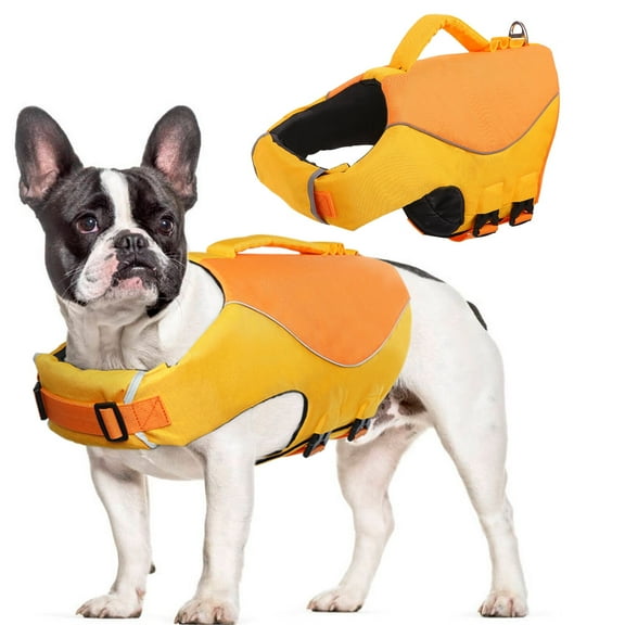 DOPI Dog Life Jacket, Dog Life Vest for Swimming Boating, Reflective & Adjustable Pet Lifesaver for Dogs